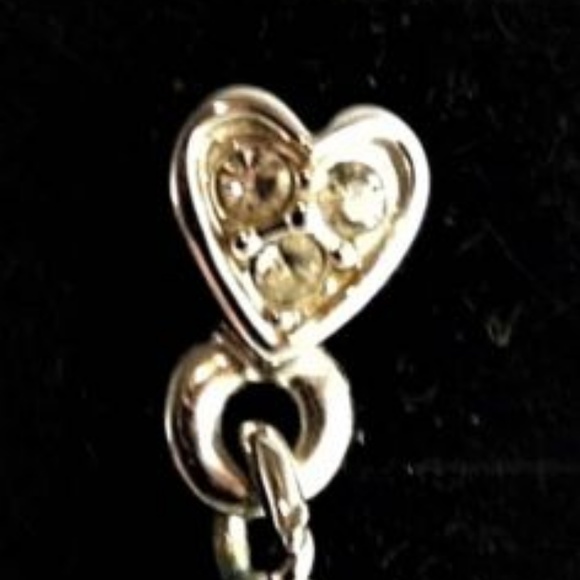 Swarovski Silver Crystal Heart Dangle Earrings - Picture 3 of 5